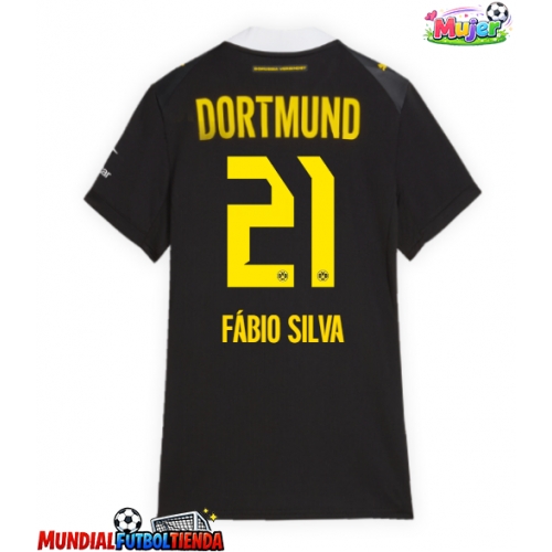 Camiseta Borussia Dortmund Fabio Silva #21 Segunda Equipación Replica 2026-27 para mujer mangas cortas